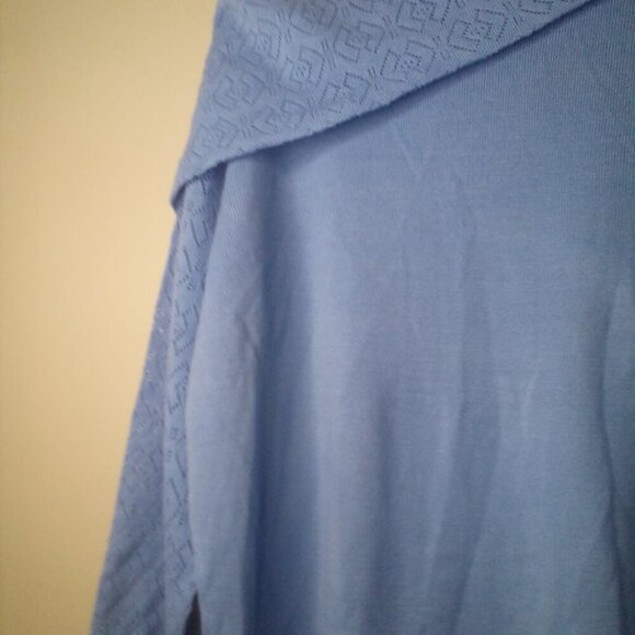 Southern Lady Sweater Pullover M Long Sleeve Cowl Neck Blue - Picture 4 of 16